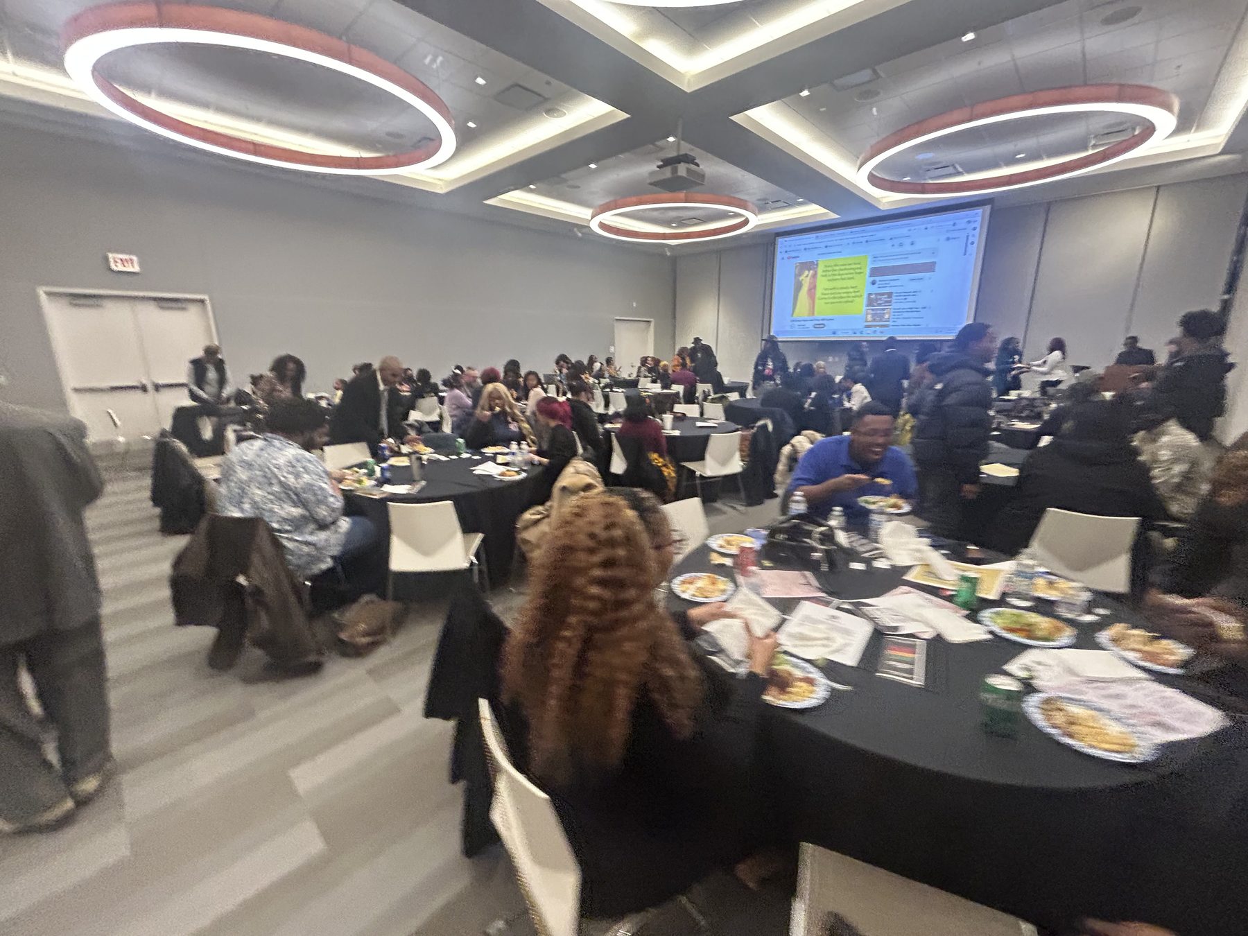 Students sharing a meal at the Black Student Summit